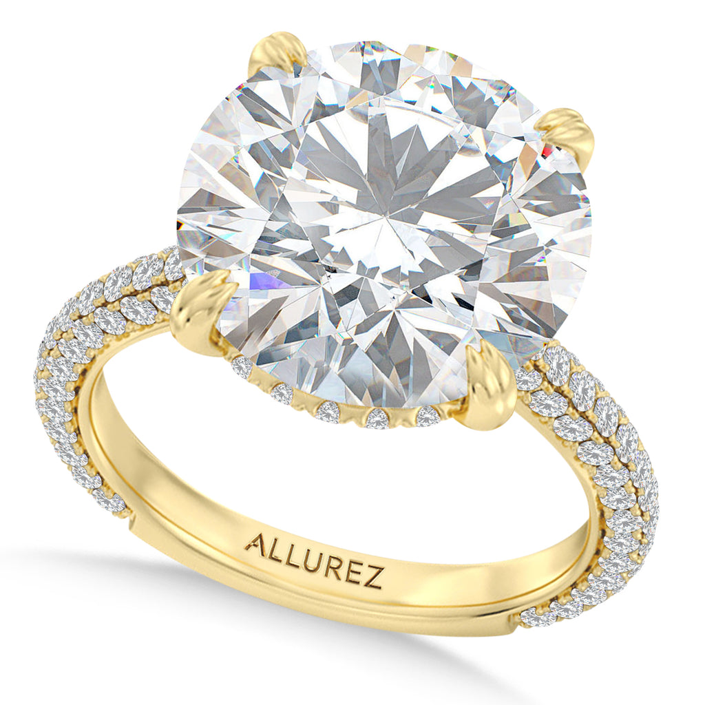 Round Lab Diamond Bridal Set 14K Yellow Gold (5.77ct)
