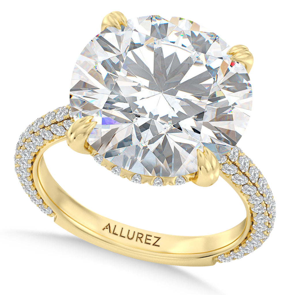 Round Lab Diamond Bridal Set 14K Yellow Gold (7.77ct)