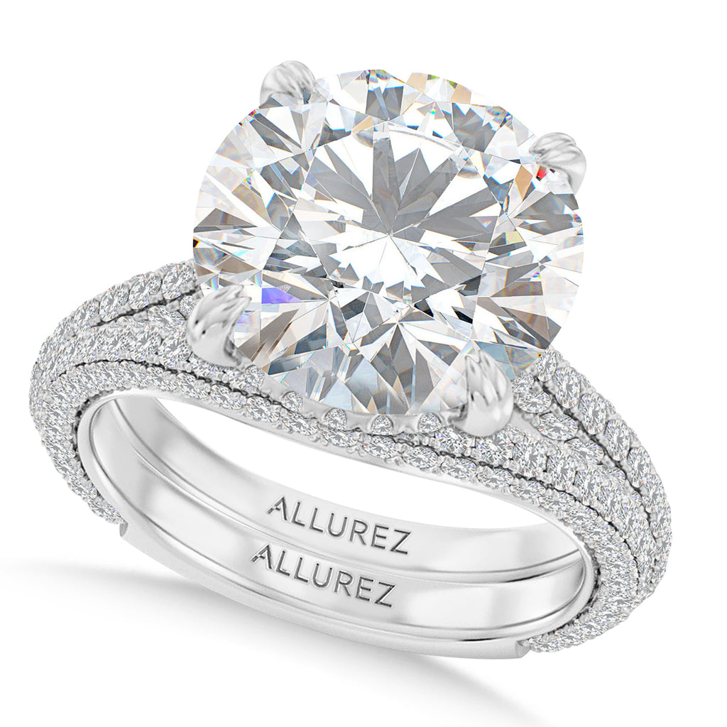 Round Lab Diamond Bridal Set Platinum (3.77ct)