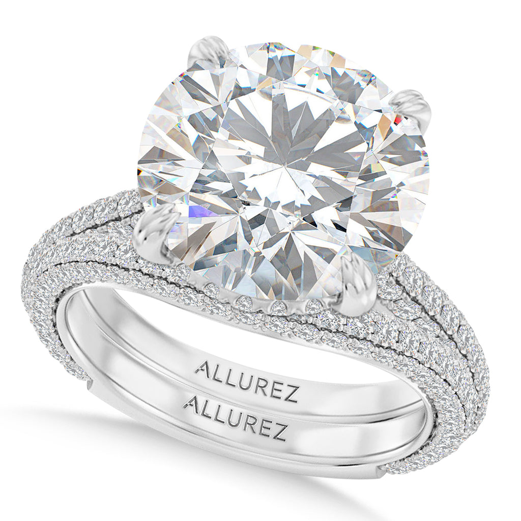 Round Lab Diamond Bridal Set Platinum (4.77ct)