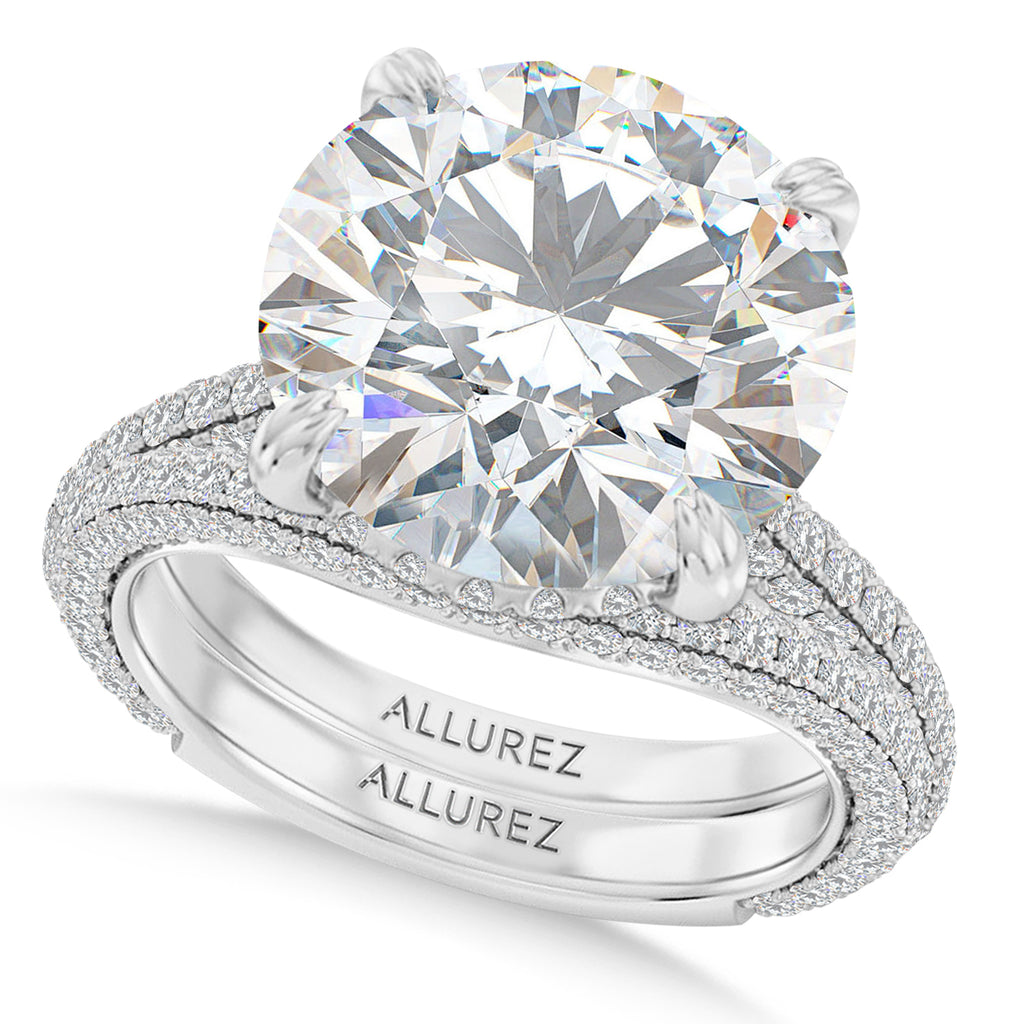 Round Lab Diamond Bridal Set Platinum (5.77ct)