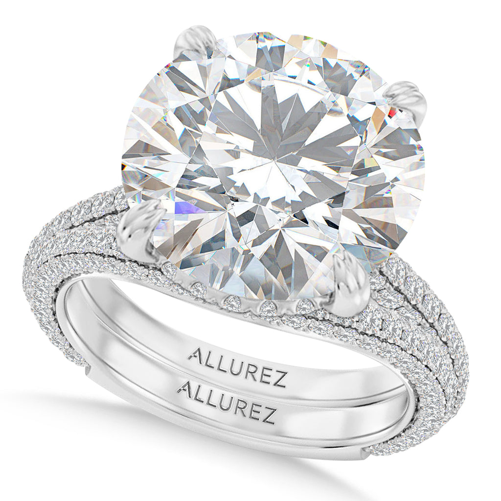 Round Lab Diamond Bridal Set Platinum (7.77ct)