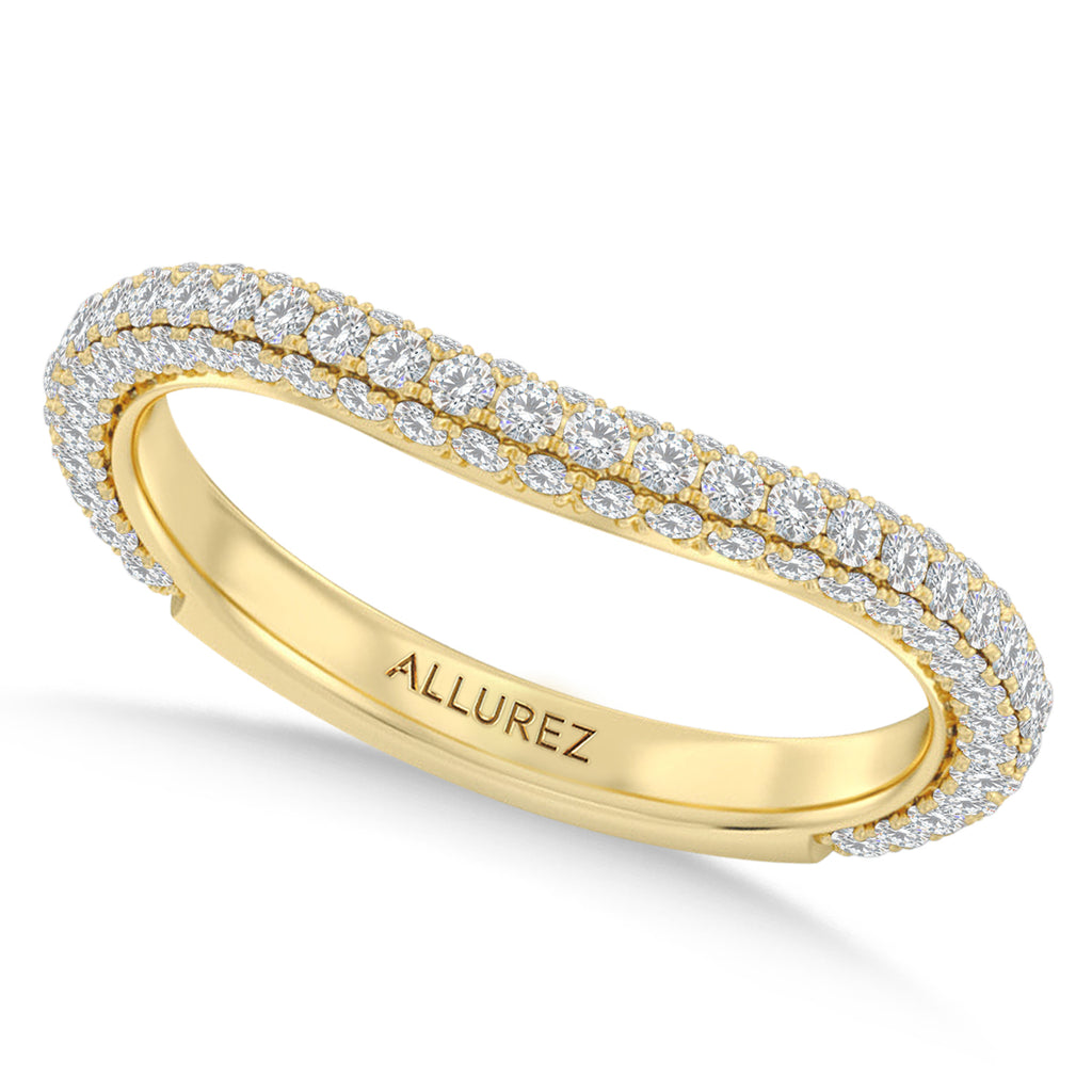 Round Lab Diamond Wedding Ring Band 14K Yellow Gold (0.87ct)