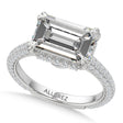 East-West Emerald Lab Diamond Engagement Ring 14K White Gold (4.90ct)