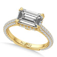 East-West Emerald Lab Diamond Engagement Ring 14K Yellow Gold (2.90ct)
