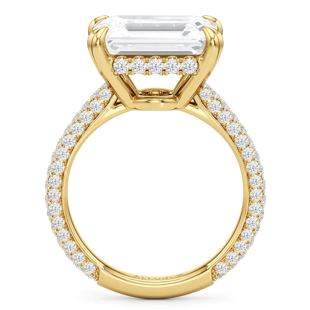 East-West Emerald Lab Diamond Engagement Ring 14K Yellow Gold (4.90ct)