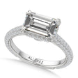East-West Emerald Lab Diamond Engagement Ring Platinum (2.90ct)