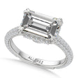East-West Emerald Lab Diamond Engagement Ring Platinum (3.90ct)