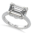 East-West Emerald Lab Diamond Engagement Ring Platinum (6.90ct)