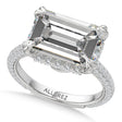 East-West Emerald Lab Diamond Engagement Ring Platinum (8.90ct)