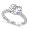East-West Oval Lab Diamond Engagement Ring 14K White Gold (2.90ct)