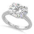 East-West Oval Lab Diamond Engagement Ring Platinum (4.90ct)