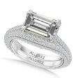 East-West Emerald Lab Diamond Bridal Set Platinum (3.77ct)