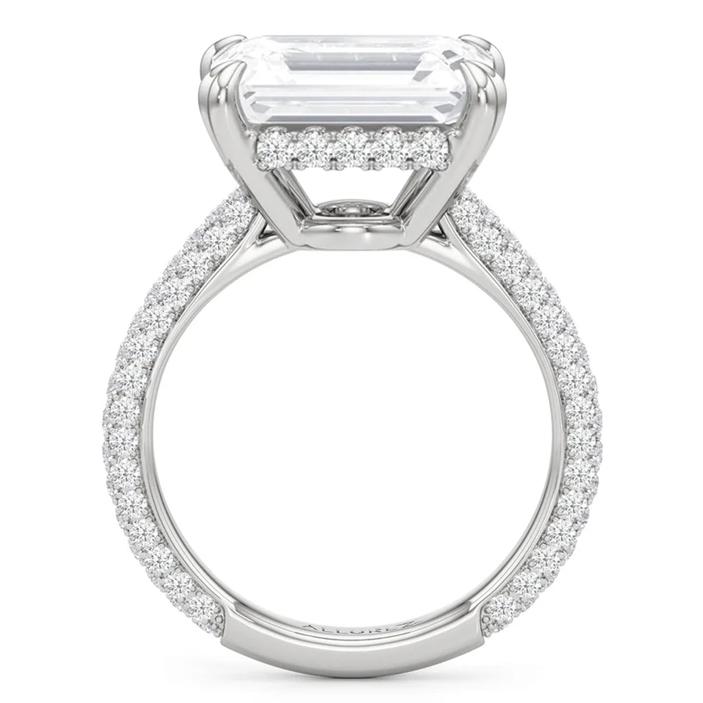 East-West Emerald Lab Diamond Bridal Set Platinum (5.77ct)