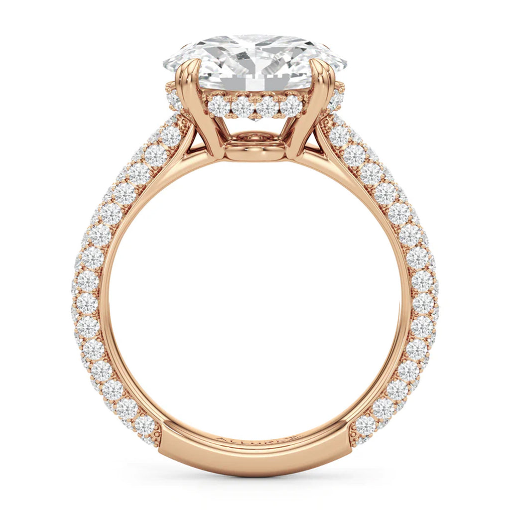 East-West Oval Lab Diamond Bridal Set 14K Rose Gold (3.77ct)