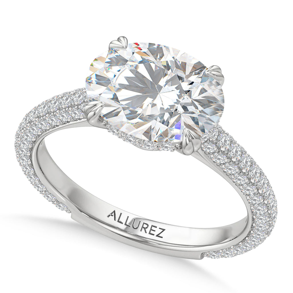 East-West Oval Lab Diamond Bridal Set 14K White Gold (3.77ct)