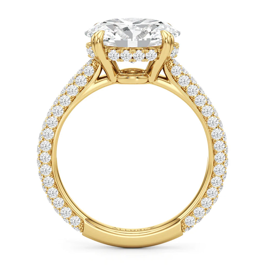 East-West Oval Lab Diamond Bridal Set 14K Yellow Gold (3.77ct)