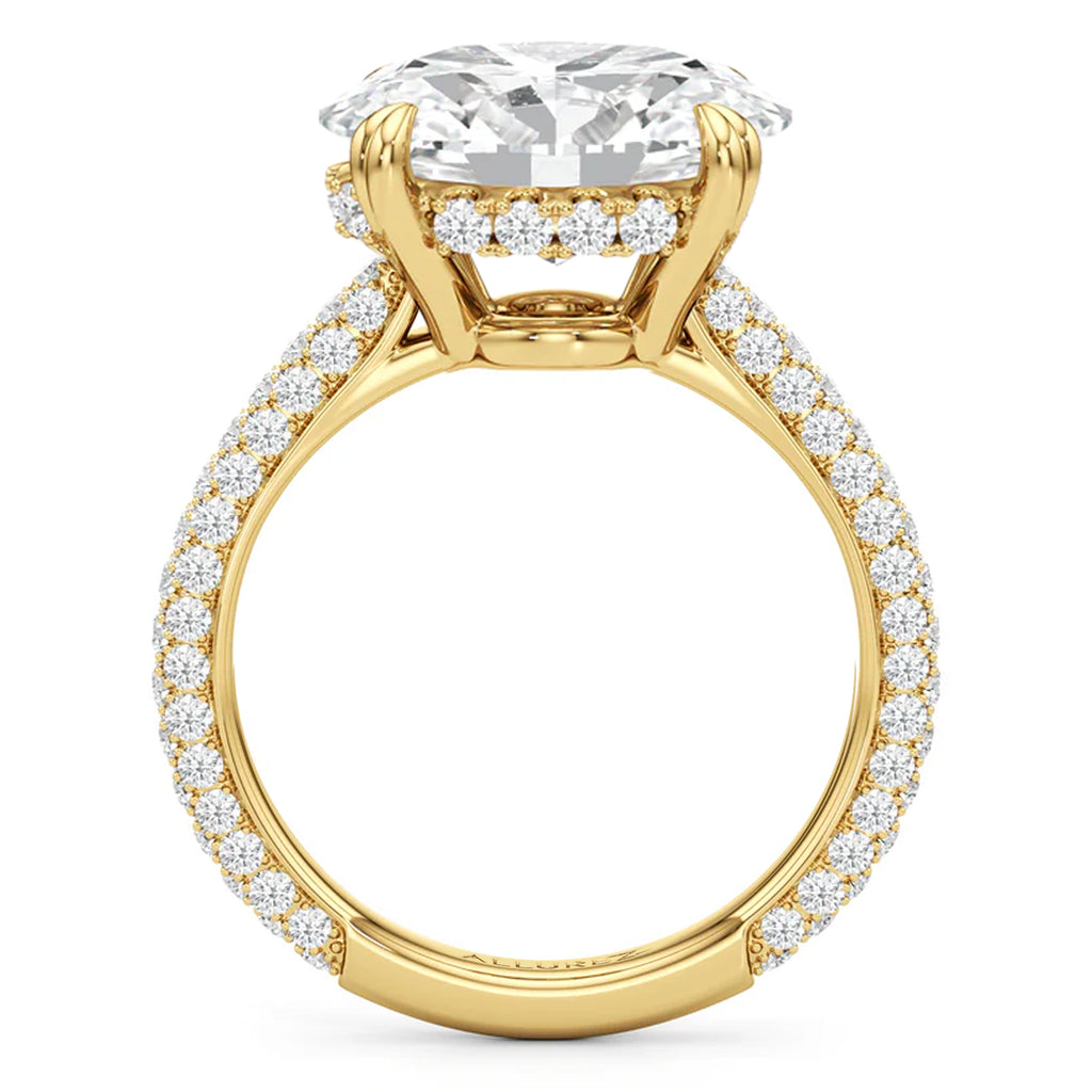 East-West Oval Lab Diamond Bridal Set 14K Yellow Gold (5.77ct)