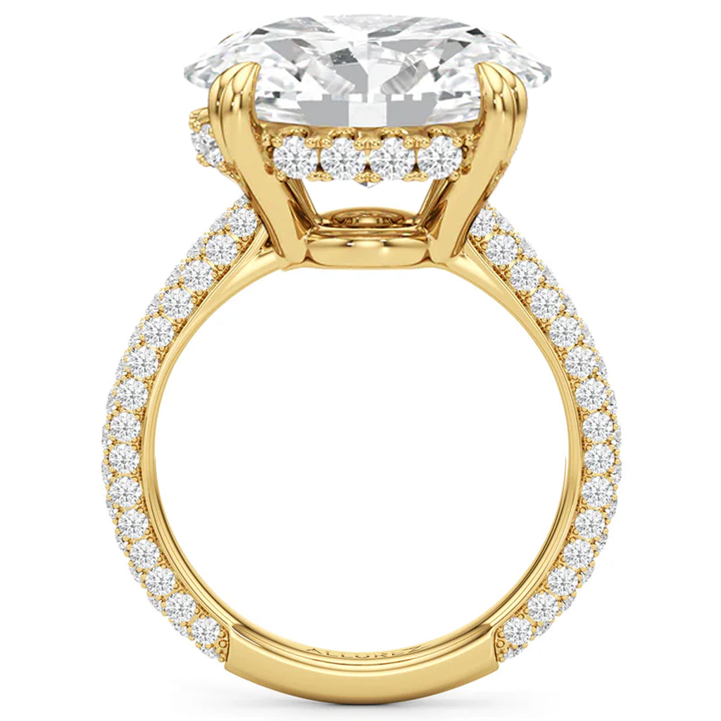 East-West Oval Lab Diamond Bridal Set 14K Yellow Gold (9.77ct)