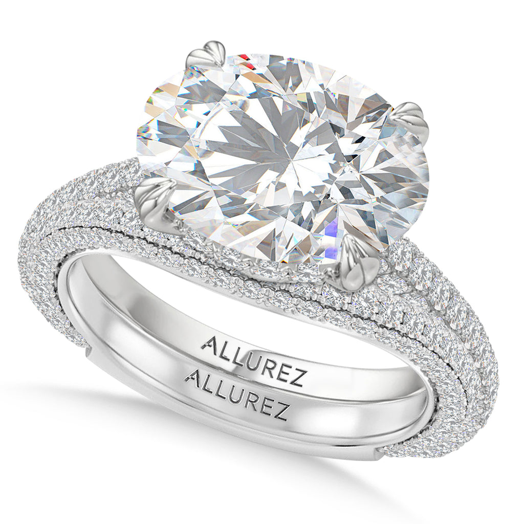 East-West Oval Lab Diamond Bridal Set Platinum (5.77ct)