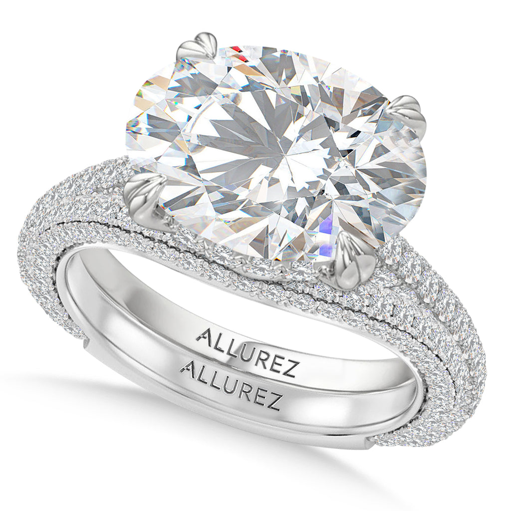 East-West Oval Lab Diamond Bridal Set Platinum (7.77ct)