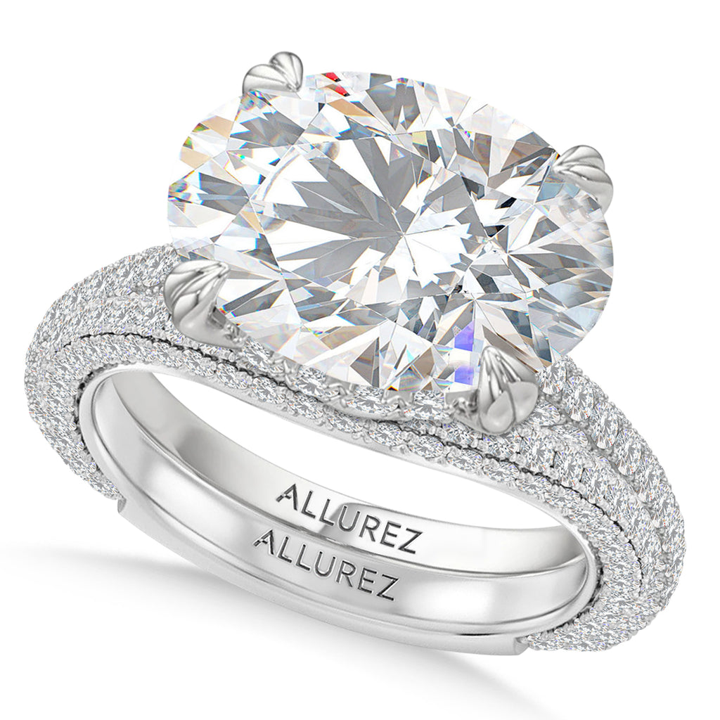 East-West Oval Lab Diamond Bridal Set Platinum (9.77ct)