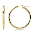 25mm Tube Huggie Hoop Earrings 14K Yellow Gold