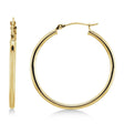 30mm Tube Huggie Hoop Earrings 14K Yellow Gold
