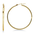 40mm Tube Huggie Hoop Earrings 14K Yellow Gold