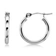 15mm Tube Huggie Hoop Earrings 14K White Gold