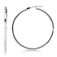 40mm Tube Huggie Hoop Earrings 14K White Gold