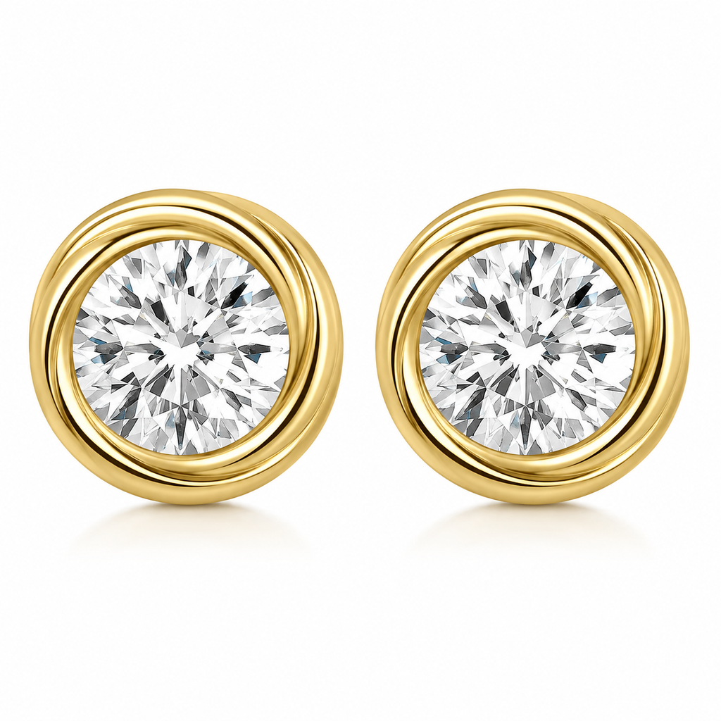 Twisted Rope Earring Jackets for Studs up to 10.50mm 14K Yellow Gold