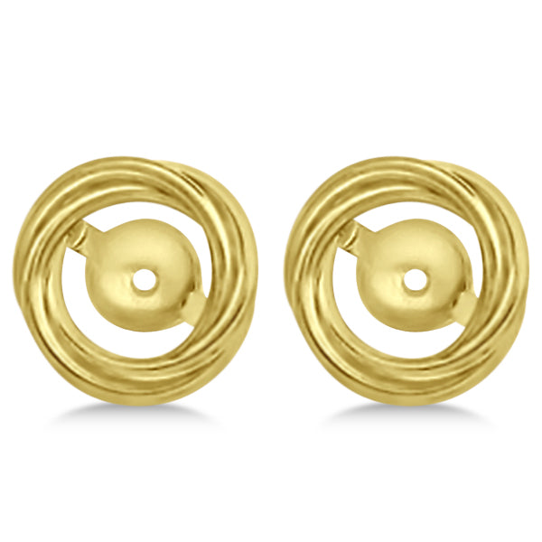 Twisted Rope Earring Jackets for Studs up to 10.50mm 14K Yellow Gold