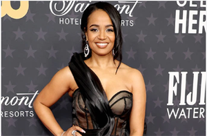 Kyla Pratt Delivers Sleek Glamour in Sheer Slit Dress & Chunky Sandals at Critics Choice Awards Red Carpet 2023