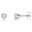 Natural Blue Sheen Moonstone Earrings 14K White Gold (0.10ct)
