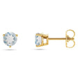Natural Blue Sheen Moonstone Earrings 14K Yellow Gold (0.10ct)