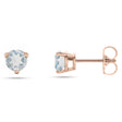 Natural Blue Sheen Moonstone Earrings 14K Rose Gold (0.10ct)