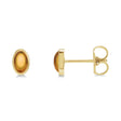 Oval Natural Cabochon Citrine Stud Earrings 14K Yellow Gold (0.29ct)
