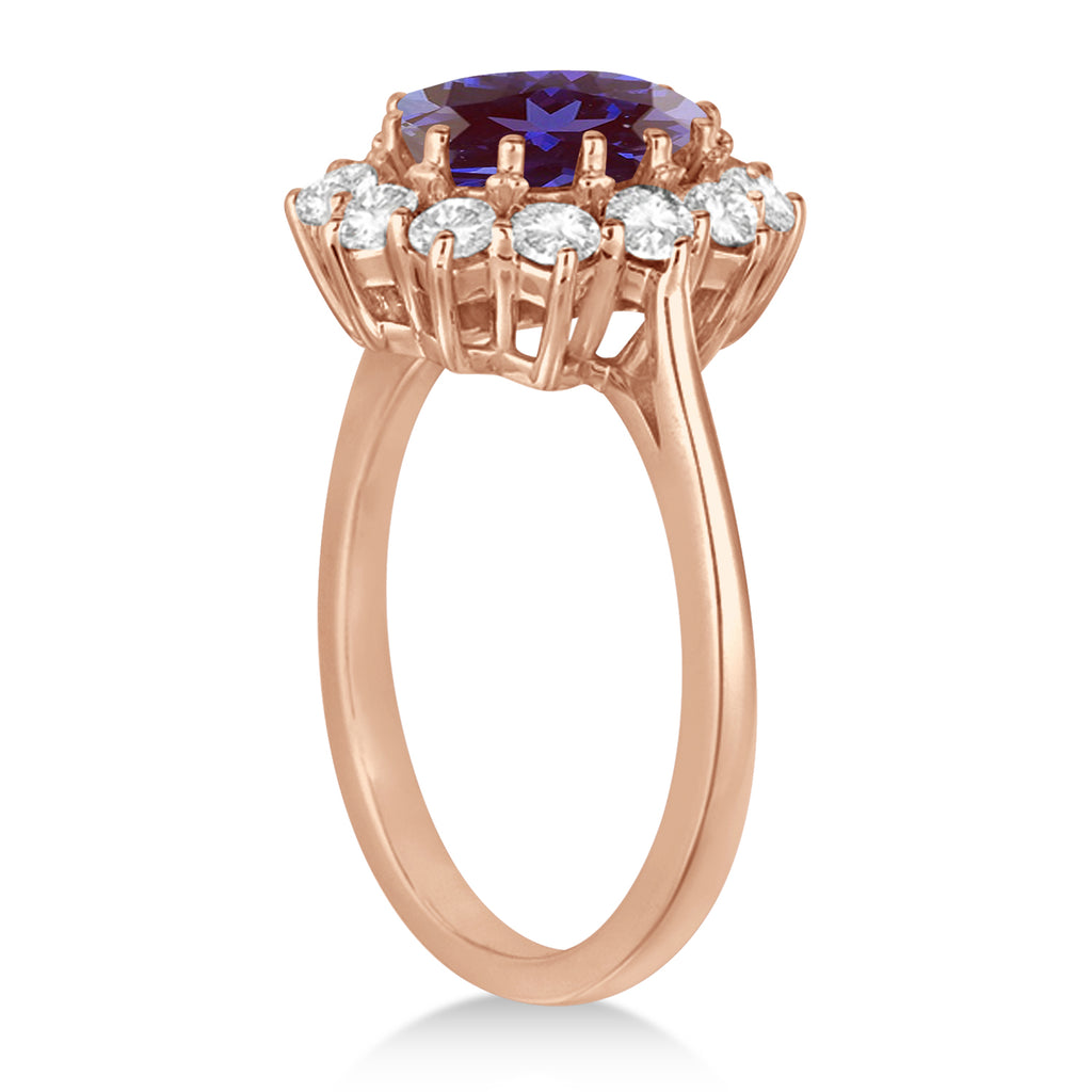 Oval Lab Alexandrite & Diamond Accented Ring in 14k Rose Gold (5.40ctw)