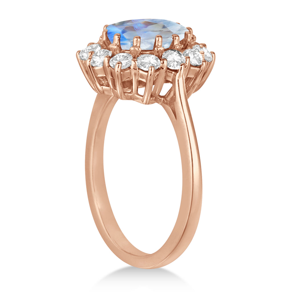 Oval Moonstone & Diamond Accented Ring in 14k Rose Gold (5.40ctw)
