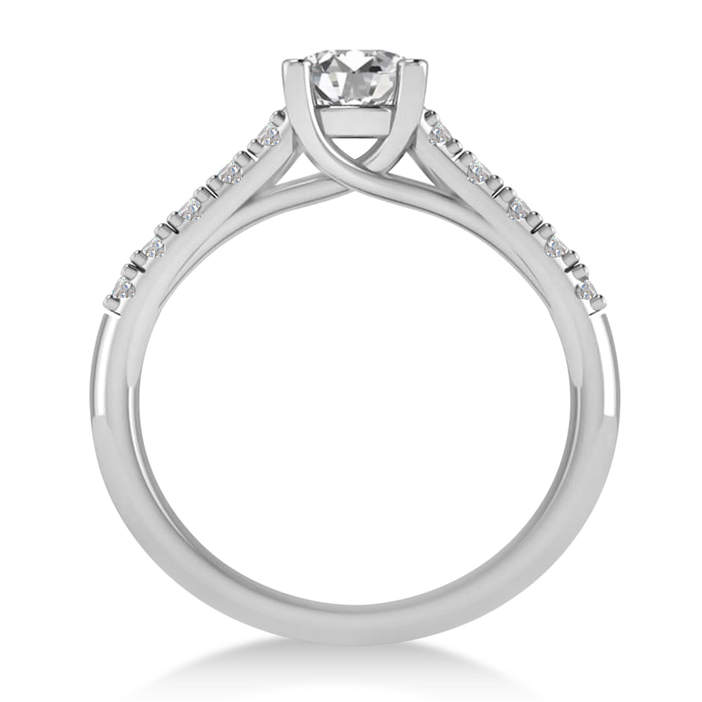 Diamond Accented Pre-Set Engagement Ring 14k White Gold (1.05ct)