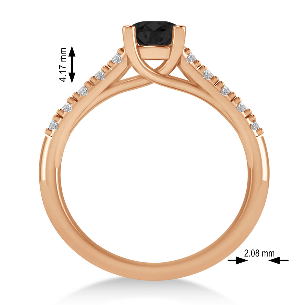 Black & White Diamond Accented Pre-Set Engagement Ring 14k Rose Gold (1.05ct)
