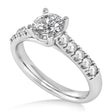 Lab Diamond Accented Pre-Set Engagement Ring 14k White Gold (1.05ct)