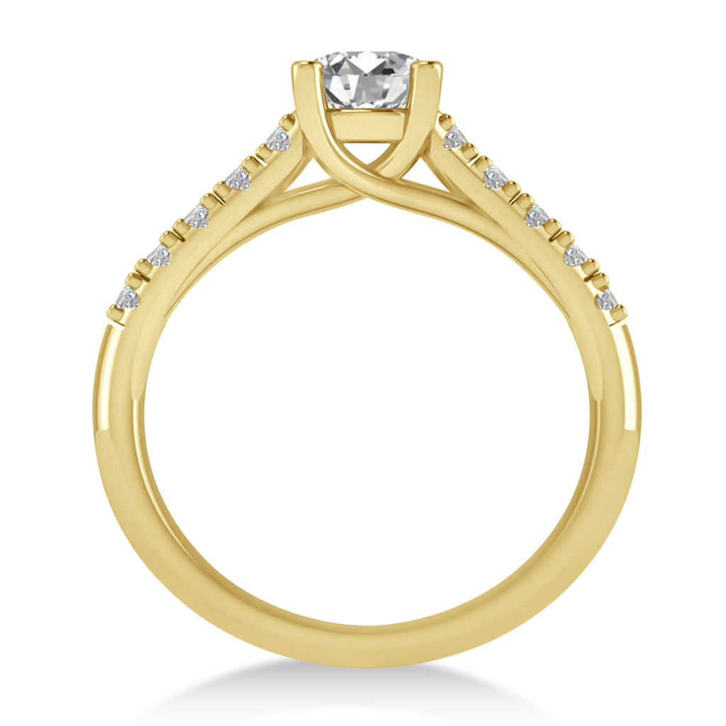 Lab Grown Diamond Accented Pre-Set Engagement Ring 14k Yellow Gold (1.05ct)