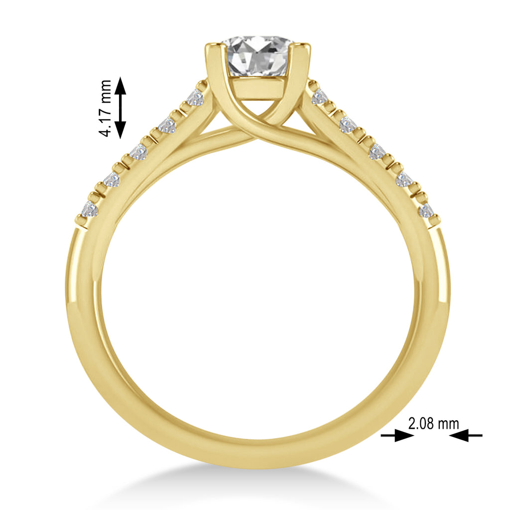 Lab Grown Diamond Accented Pre-Set Engagement Ring 14k Yellow Gold (1.05ct)