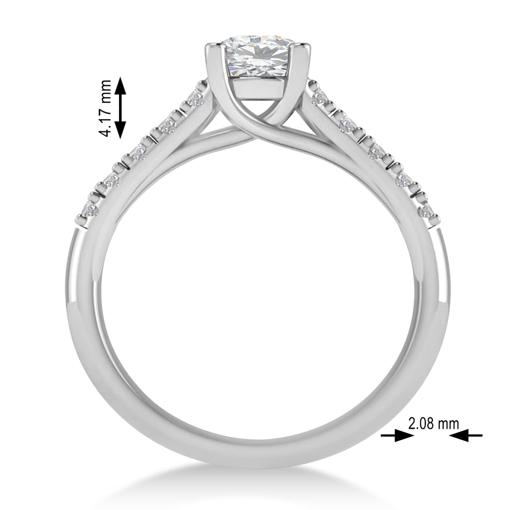 Moissanite & Diamond Accented Pre-Set Engagement Ring 14k White Gold (1.05ct)