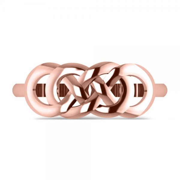 Double Infinity Fashion Ring in Plain Metal 14k Rose Gold