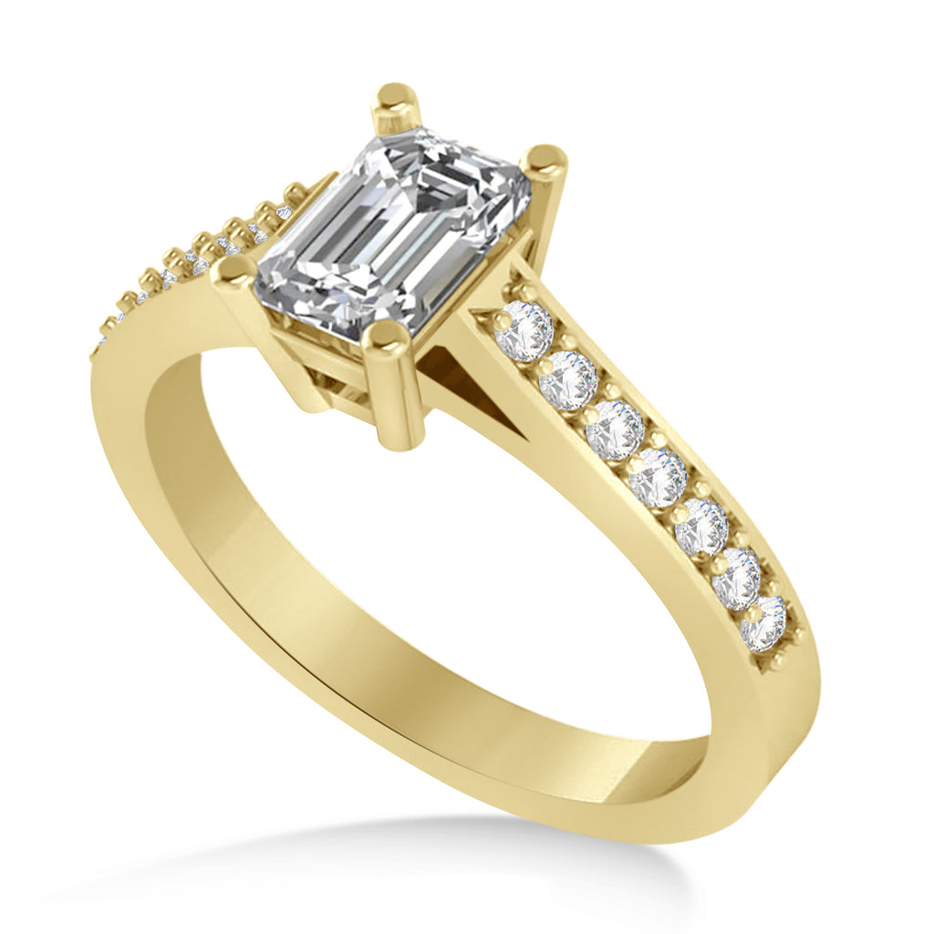 Emerald-Cut Diamond Pre-Set Engagement Ring 14k Yellow Gold (1.09ct)