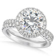 Diamond Round-Cut Halo Bridal Set 18K White Gold (2.77ct)