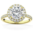 Lab Diamond Accented Halo Engagement Ring Setting 14K Yellow Gold (0.50ct)